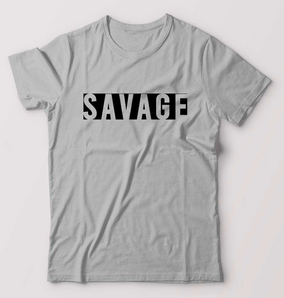 Savage T-Shirt for Men-S(38 Inches)-Grey Melange-Ektarfa.online