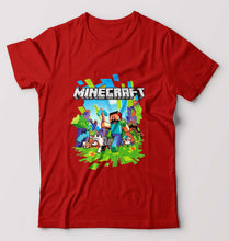 Load image into Gallery viewer, Minecraft T-Shirt for Men-S(38 Inches)-Red-Ektarfa.online
