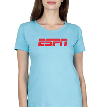 Load image into Gallery viewer, ESPN T-Shirt for Women-XS(32 Inches)-Light Blue-Ektarfa.online
