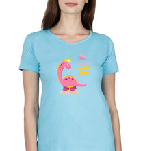 Load image into Gallery viewer, Dinosaur T-Shirt for Women-XS(32 Inches)-Light Blue-Ektarfa.online
