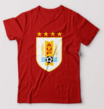 Load image into Gallery viewer, Uruguay Football T-Shirt for Men-S(38 Inches)-Red-Ektarfa.online
