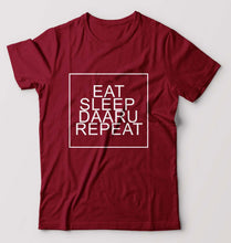Load image into Gallery viewer, Daaru T-Shirt for Men-S(38 Inches)-Maroon-Ektarfa.online
