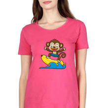 Load image into Gallery viewer, Monkey Banana T-Shirt for Women-XS(32 Inches)-Pink-Ektarfa.online
