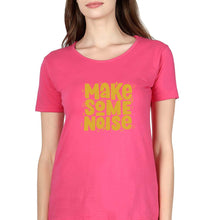 Load image into Gallery viewer, Make Some Noise T-Shirt for Women-Pink-Ektarfa.online
