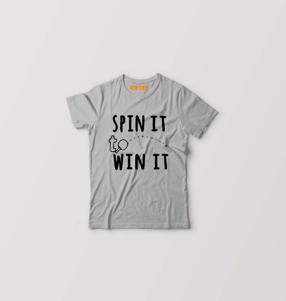 Table Tennie (TT) Kids T-Shirt for Boy/Girl-Grey-Ektarfa.online