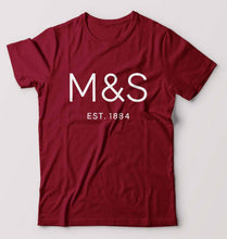 Load image into Gallery viewer, M&amp;S T-Shirt for Men-S(38 Inches)-Maroon-Ektarfa.online
