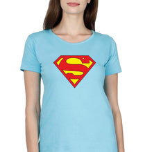 Load image into Gallery viewer, Superman T-Shirt for Women-XS(32 Inches)-Light Blue-Ektarfa.online
