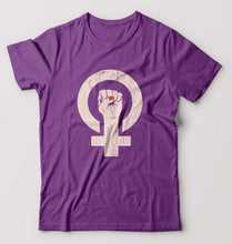 Load image into Gallery viewer, Feminist T-Shirt for Men-S(38 Inches)-Purple-Ektarfa.online
