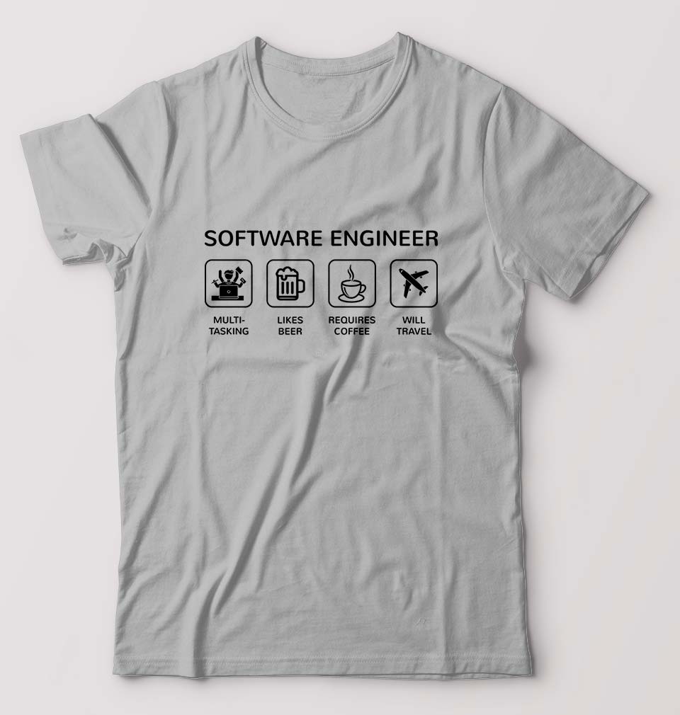 Software Engineer T-Shirt for Men-Grey Melange-Ektarfa.online