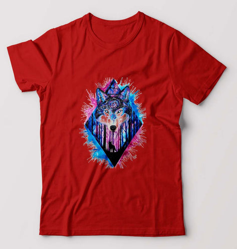Wolf T-Shirt for Men-Red-Ektarfa.online