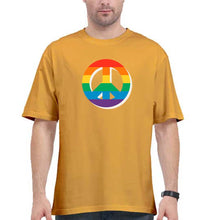 Load image into Gallery viewer, Peace Pride Oversized T-Shirt for Men-Golden Yellow-Ektarfa.online
