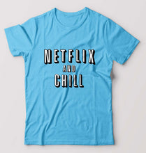 Load image into Gallery viewer, Netflix and Chill T-Shirt for Men-Light Blue-Ektarfa.online
