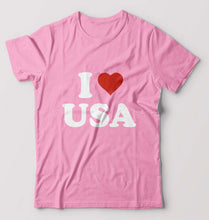 Load image into Gallery viewer, I Love USA T-Shirt for Men-Light Baby Pink-Ektarfa.online
