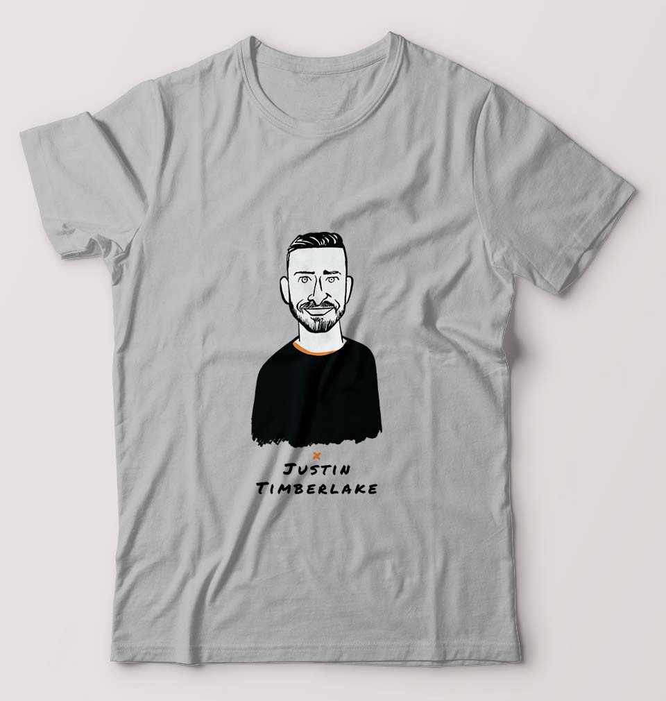 Justin Timberlake T-Shirt for Men-S(38 Inches)-Grey Melange-Ektarfa.online