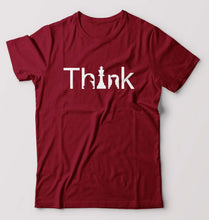 Load image into Gallery viewer, Chess Think T-Shirt for Men-S(38 Inches)-Maroon-Ektarfa.online
