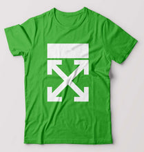 Load image into Gallery viewer, Off-white T-Shirt for Men-S(38 Inches)-Flag Green-Ektarfa.online
