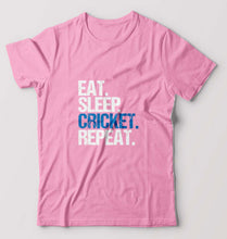 Load image into Gallery viewer, Eat Sleep Cricket Repeat T-Shirt for Men-S(38 Inches)-Light Baby Pink-Ektarfa.online
