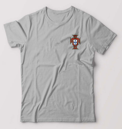 Portugal Football T-Shirt for Men-S(38 Inches)-Grey Melange-Ektarfa.online