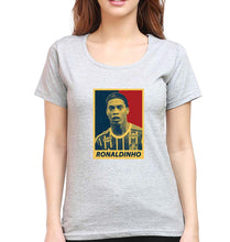 Load image into Gallery viewer, Ronaldinho T-Shirt for Women-XS(32 Inches)-Grey Melange-Ektarfa.online
