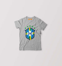 Load image into Gallery viewer, Brazil Football Kids T-Shirt for Boy/Girl-0-1 Year(20 Inches)-Grey-Ektarfa.online
