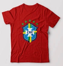 Load image into Gallery viewer, Brazil Football T-Shirt for Men-S(38 Inches)-Red-Ektarfa.online
