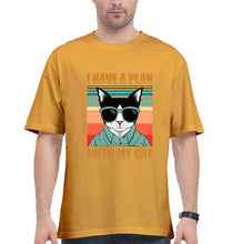 Load image into Gallery viewer, Cat Oversized T-Shirt for Men-Golden Yellow-Ektarfa.online
