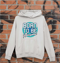 Load image into Gallery viewer, Born To be Awesome Unisex Hoodie for Men/Women-S(40 Inches)-Grey Melange-Ektarfa.online

