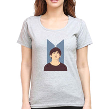 Load image into Gallery viewer, V-BTS(K-Pop) T-Shirt for Women-Grey Melange-Ektarfa.online
