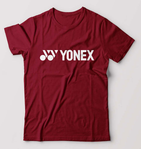 Yonex T-Shirt for Men-S(38 Inches)-Maroon-Ektarfa.online