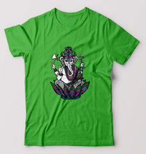 Load image into Gallery viewer, Psychedelic Ganesha T-Shirt for Men-S(38 Inches)-flag green-Ektarfa.online
