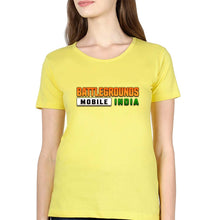 Load image into Gallery viewer, Battlegrounds Mobile India (BGMI) T-Shirt for Women-Yellow-Ektarfa.online
