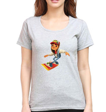 Load image into Gallery viewer, Subway Surfers T-Shirt for Women-XS(32 Inches)-Grey Melange-Ektarfa.online
