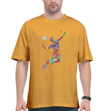Load image into Gallery viewer, Badminton Oversized T-Shirt for Men-Golden Yellow-Ektarfa.online
