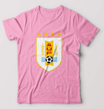 Load image into Gallery viewer, Uruguay Football T-Shirt for Men-S(38 Inches)-Light Baby Pink-Ektarfa.online
