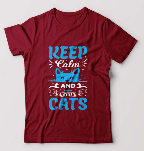 Cat T-Shirt for Men-Maroon-Ektarfa.online