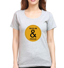 Load image into Gallery viewer, Muslim T-Shirt for Women-XS(32 Inches)-Grey Melange-Ektarfa.online

