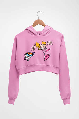 Dexter's Laboratory Crop HOODIE FOR WOMEN-Light Baby Pink-Ektarfa.online