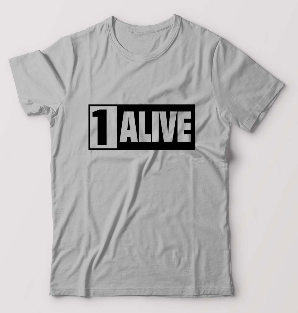 PUBG 1 Alive T-Shirt for Men-Grey Melange-Ektarfa.online