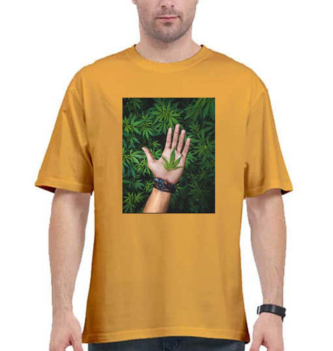 Weed Oversized T-Shirt for Men-Golden Yellow-Ektarfa.online