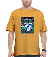 Load image into Gallery viewer, Trippy Stoner Psychedelic Oversized T-Shirt for Men-Golden Yellow-Ektarfa.online
