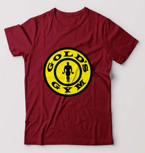Load image into Gallery viewer, Gold&#39;s Gym T-Shirt for Men-S(38 Inches)-Maroon-Ektarfa.online
