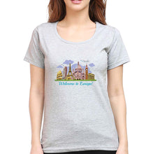 Load image into Gallery viewer, Welcome to Europe T-Shirt for Women-Grey Melange-Ektarfa.online
