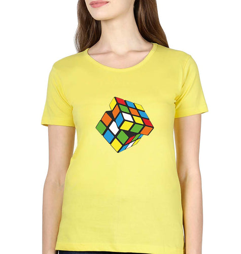 Rubik's Cube T-Shirt for Women-Yellow-Ektarfa.online