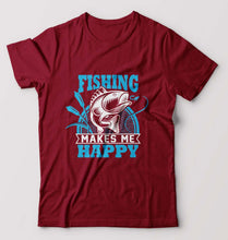 Load image into Gallery viewer, Fishing T-Shirt for Men-Maroon-Ektarfa.online
