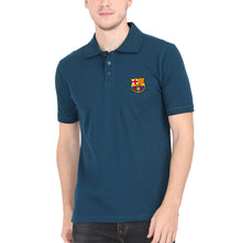 Load image into Gallery viewer, Barcelona LOGO Polo T-Shirt for Men-S(38 Inches)-Petrol Blue-Ektarfa.co.in
