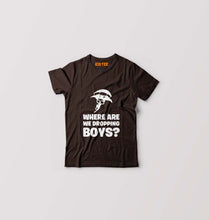 Load image into Gallery viewer, PUBG Where Are We Dropping Boys Kids T-Shirt for Boy/Girl-Coffee Brown-Ektarfa.online
