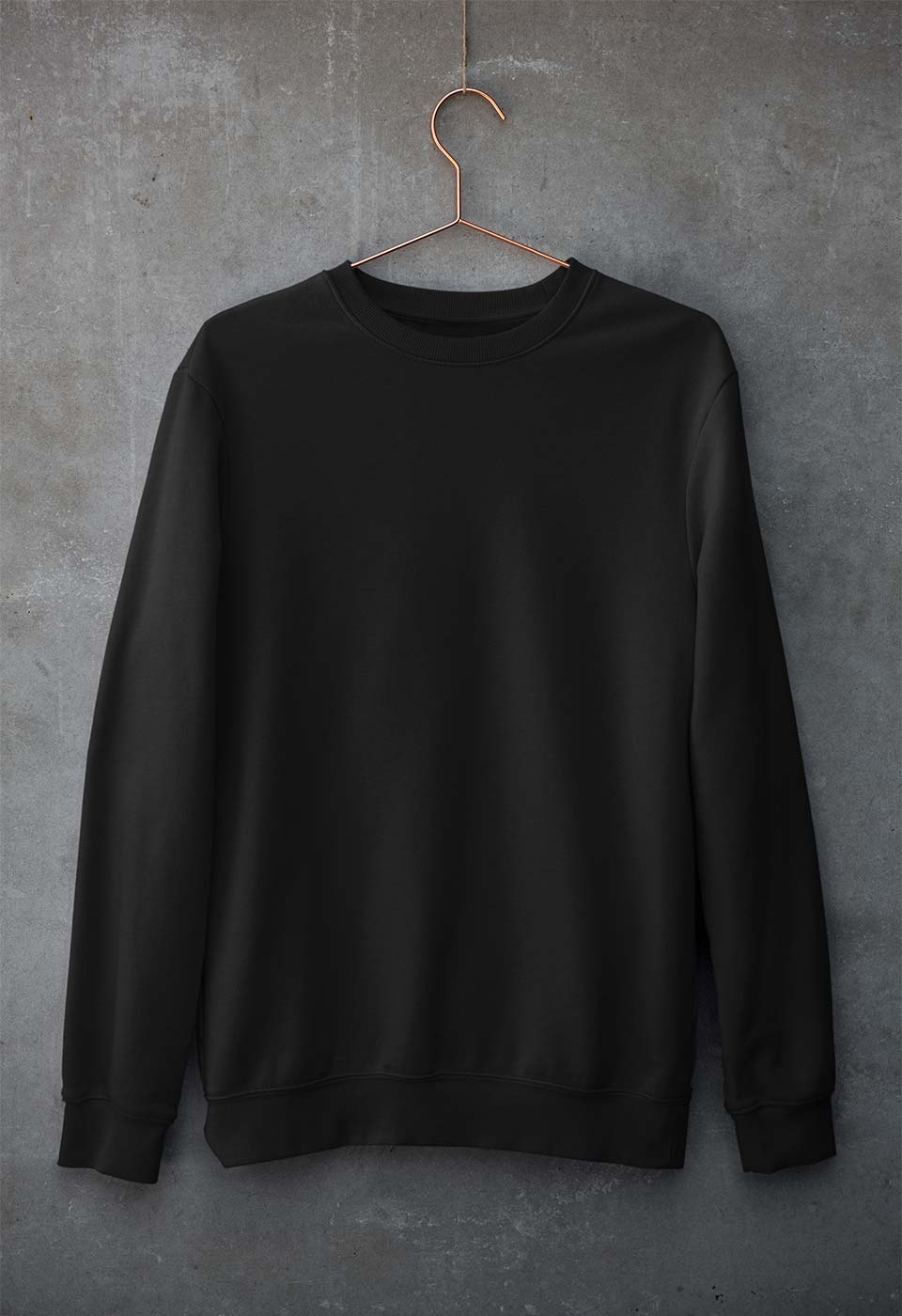 Plain Black Unisex Sweatshirt for Men/Women-ektarfa.com