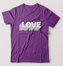 Load image into Gallery viewer, Love T-Shirt for Men-S(38 Inches)-Purple-Ektarfa.online
