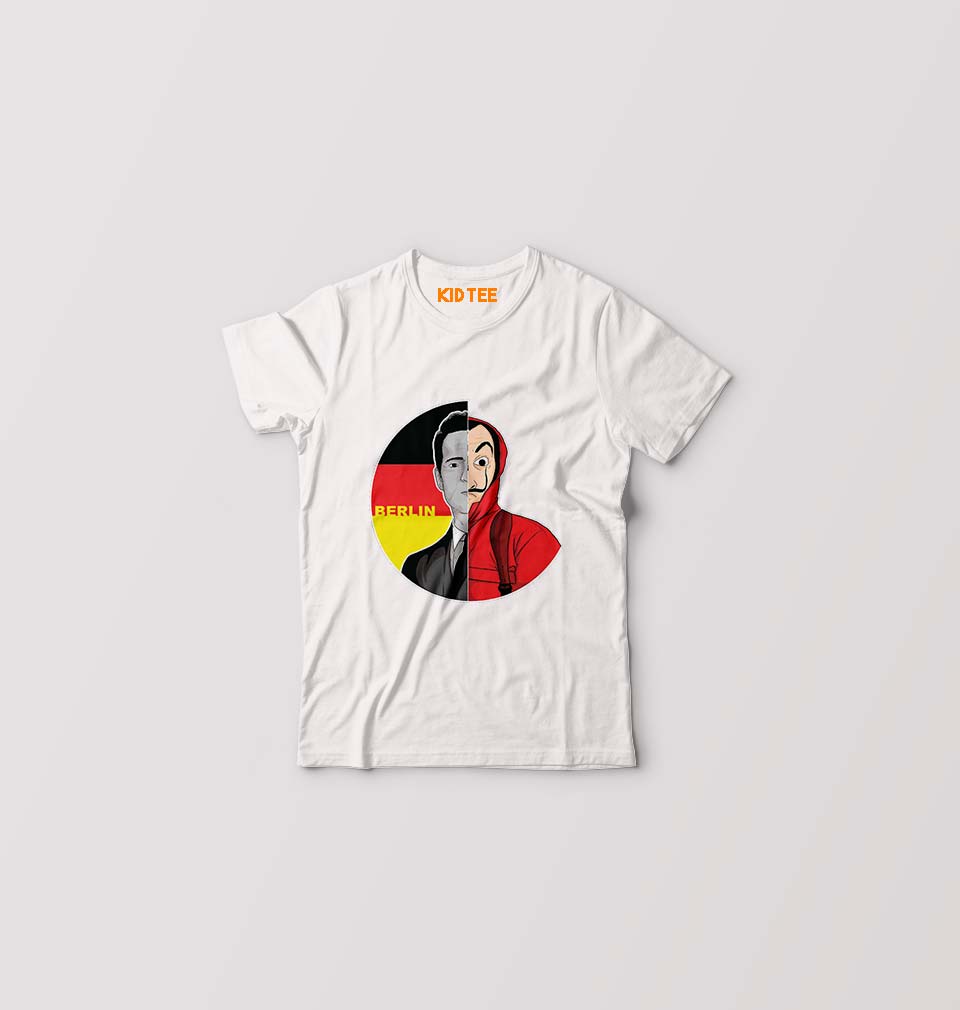 Money Heist Berlin Kids T-Shirt for Boy/Girl-White-Ektarfa.online