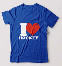 Load image into Gallery viewer, I Love Hockey T-Shirt for Men-Royal Blue-Ektarfa.online

